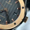 Super Clone Hublot Classic Fusion Ceramic Carbon Dial King Gold JJZ 42mm Base — side profile