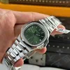 Super Clone Patek Philippe Patek Nautilus 5713G Green Dial 40mm Moissanite – Handcrafted Diamod — dial close-up