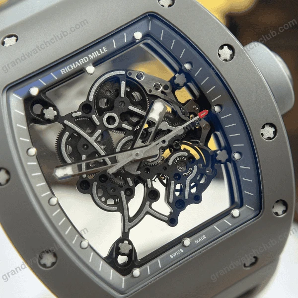 Super Clone Richard Mille RM 55 Richard Mille Bubba Watson Titanium Gray Carbon – — case and bezel