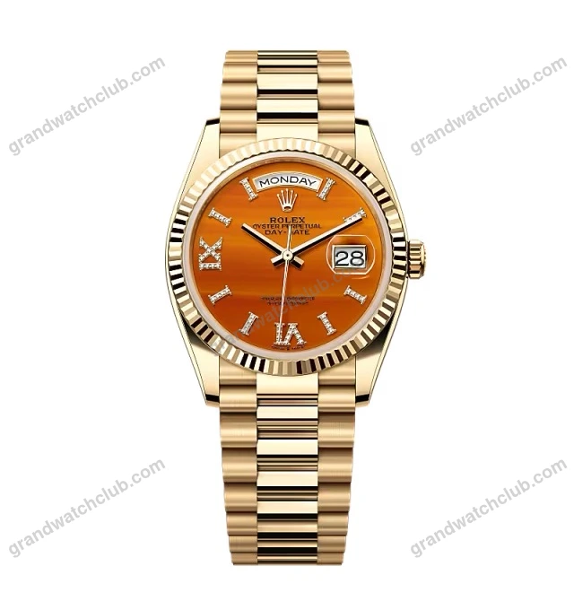 Super Clone Rolex Day-Date Carnelian Diamond Dial 128238-0088 36 mm