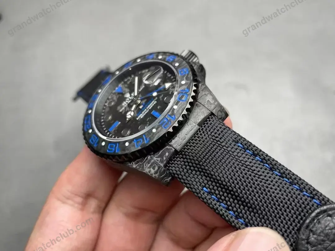 Super Clone Rolex GMT-Master II DIW Carbon Blue Accent 126710 β Swiss SuperClone - photo 5