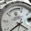 Super Clone Rolex Day-Date White Mother-of-Pearl Diamond Dial 128236-0021 36 mm — clasp and links