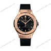 Super Clone Hublot Classic Fusion Rose Gold Titanium 38mm Black Dial Unisex Size