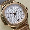 Super Clone Patek Philippe Nautilus 7118/1R-001 35.2mm White Dial Rose Gold — movement / caseback view