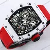 Super Clone Richard Mille RM 35-01 Richard Mille Rafa Cacbon NTPT Red Strap 42mm — dial close-up