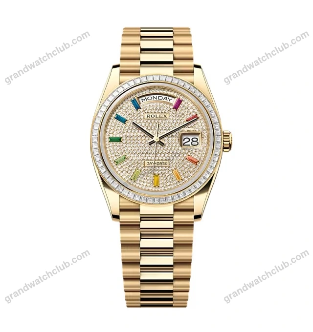 Super Clone Rolex Day-Date Diamond-Paved Dial 128398tbr-0012 36 mm