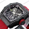 Super Clone Richard Mille RM 35-01 Richard Mille Rafa Cacbon NTPT White Strap 42mm — side profile