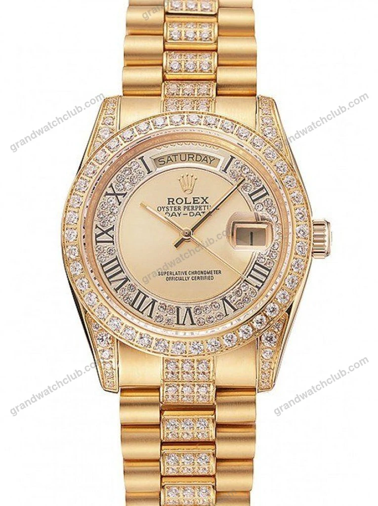 Super Clone Rolex Day-Date Gold Dial 1453954 37 mm