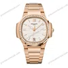 Super Clone Patek Philippe Nautilus 7118/1R-011 32.5mm White Dial Rose Gold
