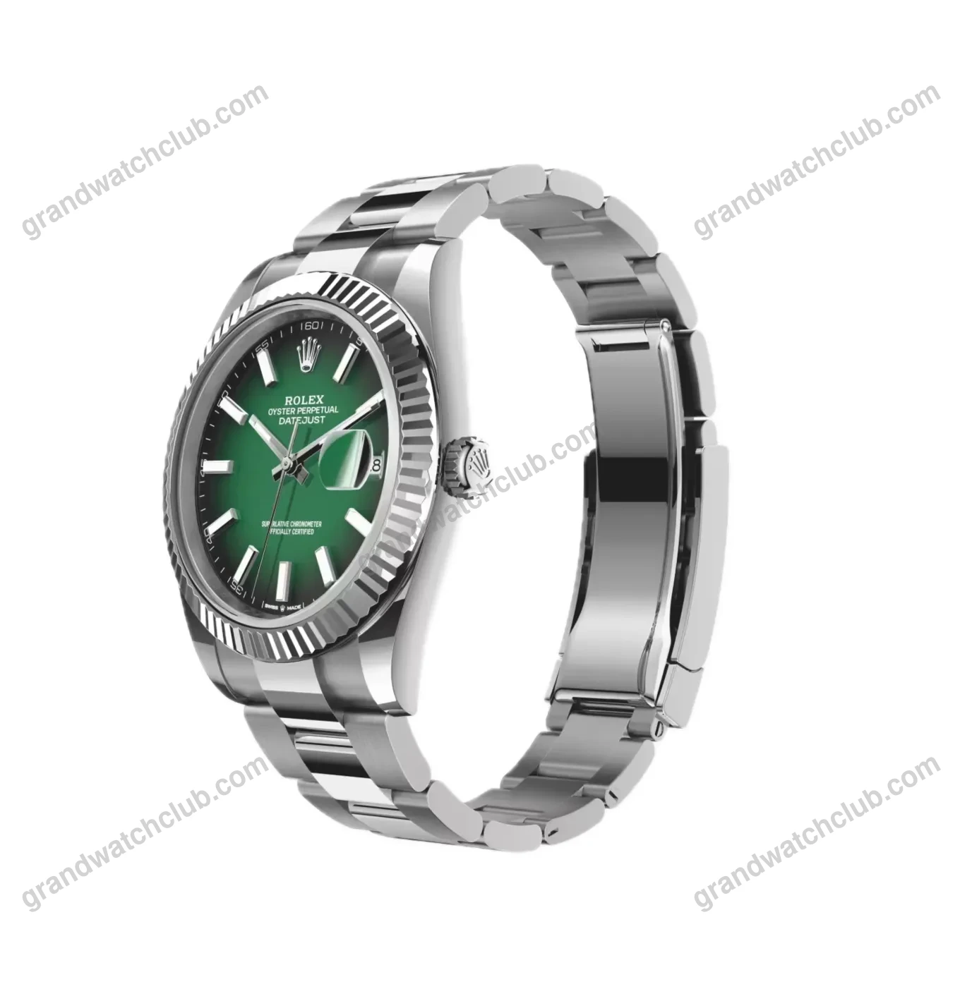 Super Clone Rolex Datejust 41 Green Ombré Dial (2026) Oyster — dial close-up