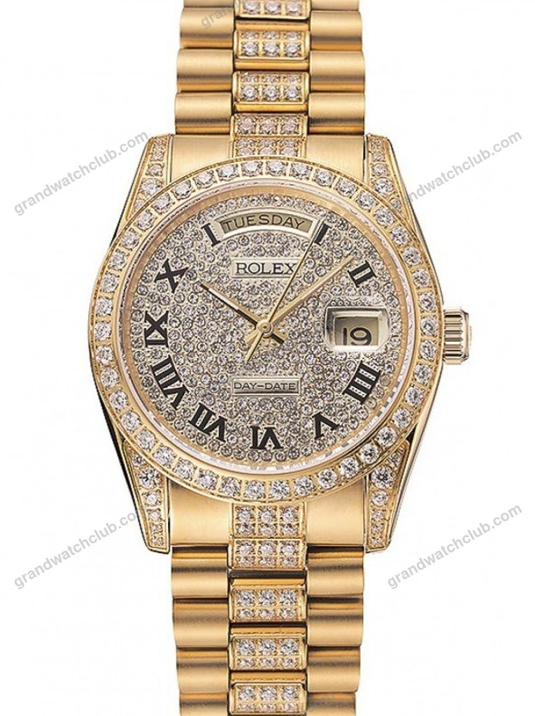 Super Clone Rolex Day-Date Gold Dial 1453956 37 mm
