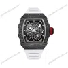 Super Clone Richard Mille RM 35-01 Richard Mille Rafa Cacbon NTPT White Strap 42mm