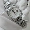 Super Clone Rolex Day-Date White Mother-of-Pearl Diamond Dial 128236-0021 36 mm — case and bezel