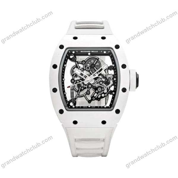 Super Clone Richard Mille RM 55 Richard Mille Manual Winding Bubba Watson 42mm White