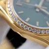 Super Clone Rolex Day-Date Bright Green Diamond Dial 128398tbr-0035 36 mm — on leather display