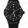 Super Clone Hublot Classic Fusion Black Magic Black Dial Rubber Strap