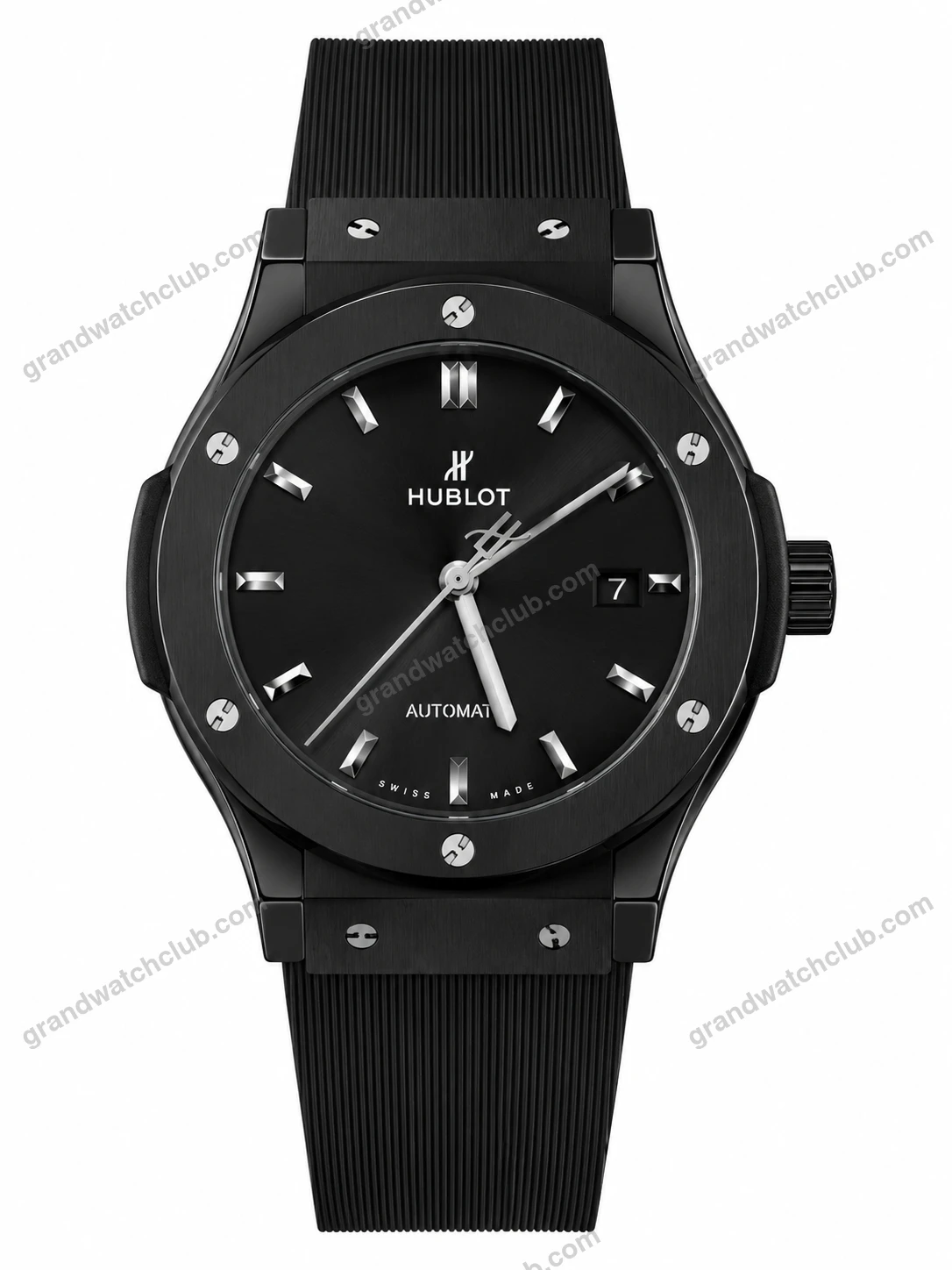 Super Clone Hublot Classic Fusion Black Magic Black Dial Rubber Strap