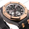 Super Clone Audemars Piguet Royal Oak Offshore Selfwinding Chronograph 26420RO 44mm Black Dial Rose Gold – — clasp and links