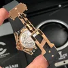 Super Clone Hublot Classic Fusion Orlinski King Gold 550.OS.1800.RX.1604.ORL19 Zicron Pave 40mm — on leather display
