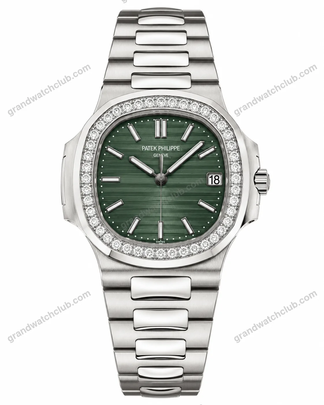Super Clone Patek Philippe Patek Nautilus 5713G Green Dial 40mm Moissanite – Handcrafted Diamod – Swiss SuperClone