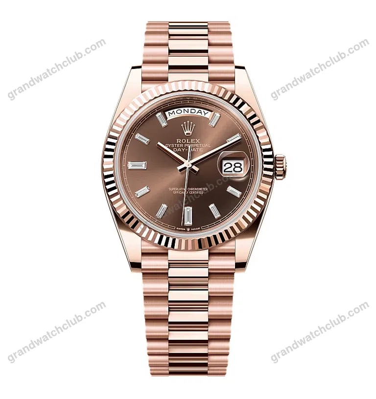 Super Clone Rolex Day-Date Chocolate Diamond Dial 228235-0003 40 mm