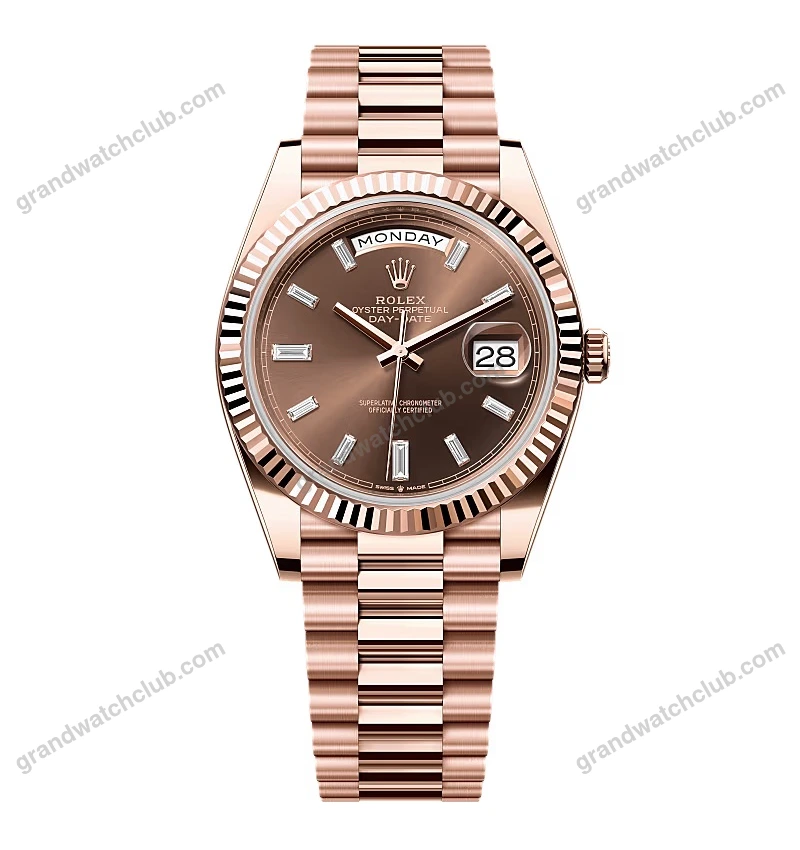 Super Clone Rolex Day-Date Chocolate Diamond Dial 228235-0003 40 mm