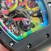 Super Clone Richard Mille RM 68-01 Richard Mille Tourbillon Cyril Kongo Ceramic Black – — on leather display