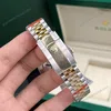 Super Clone Rolex Datejust Mother of Pearl Diamond Dial 126283RBR-0009 36 mm — on leather display