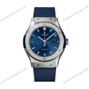 Super Clone Hublot Classic Fusion Titanium 38mm Blue Dial Unisex Size