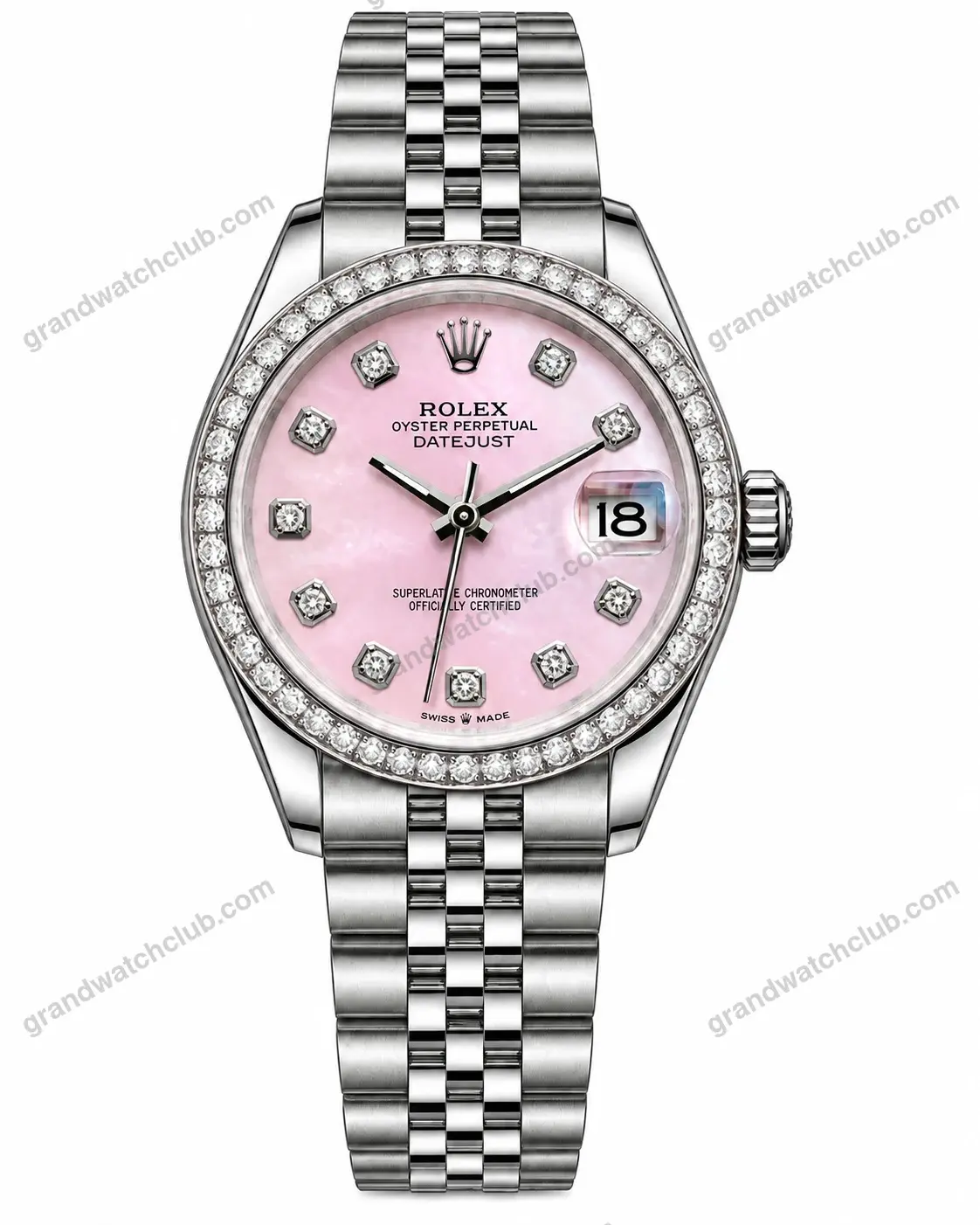 Super Clone Rolex Datejust Mother of Pearl Diamond Dial 126284RBR Jubilee 36 mm – Swiss SuperClone