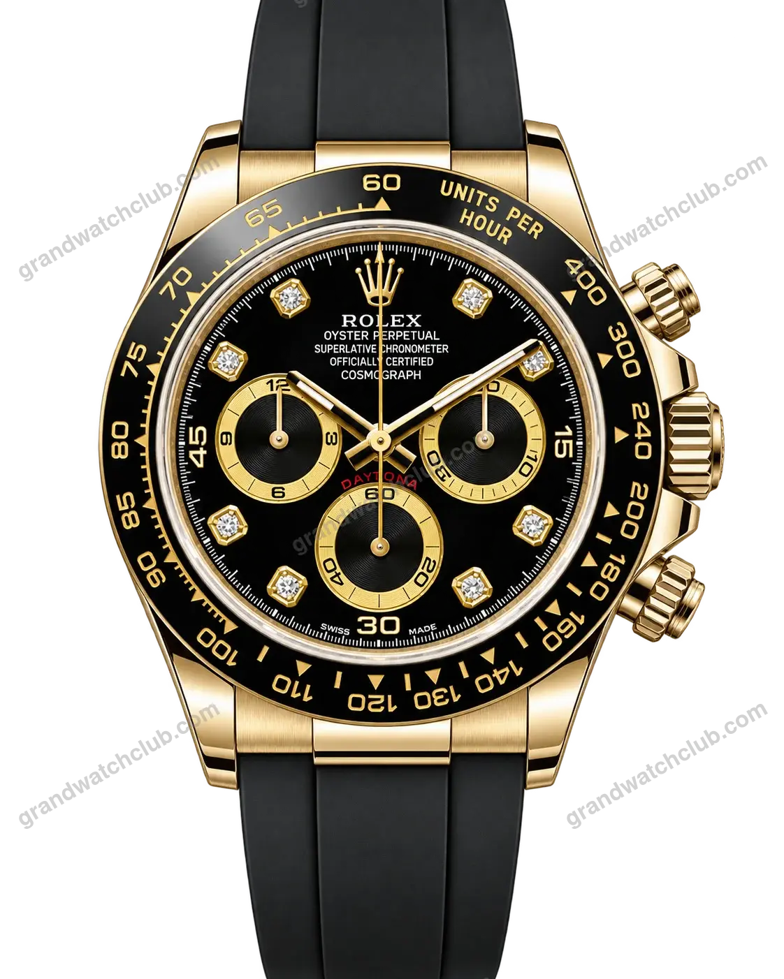 Super Clone Rolex Cosmograph Daytona Bright Black Golden Diamond Dial 126518LN – Swiss SuperClone