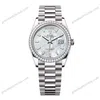 Super Clone Rolex Day-Date White Mother-of-Pearl Diamond Dial 128349rbr-0049 36 mm