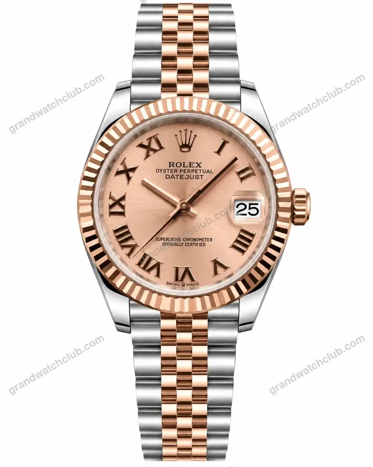 Super Clone Rolex Datejust Rosé Roman Dial 278271 Jubilee 31 mm – Swiss SuperClone