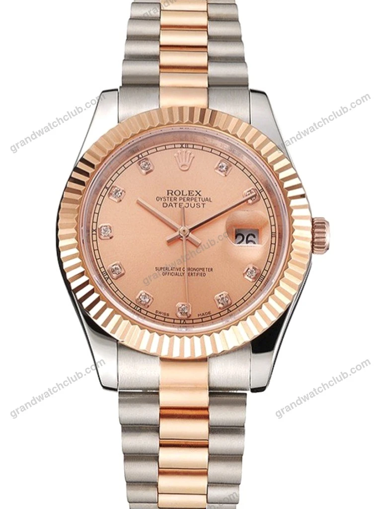 Super Clone Rolex Datejust Rose-Gold Dial REP016816 41 mm