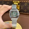 Super Clone Cartier Santos Large Skeleton WHSA0028 39mm — dial close-up