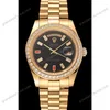 Super Clone Rolex Day-Date Black Dial 1454101 36 mm — dial close-up