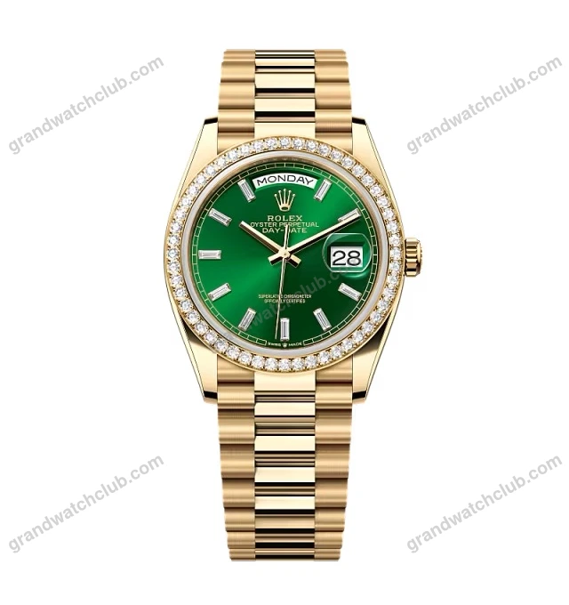 Super Clone Rolex Day-Date Bright Green Diamond Dial 128348rbr-0078 36 mm