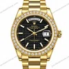 Super Clone Rolex Day-Date 40 Black Motif Dial Diamond Bezel 228348RBR President – Swiss SuperClone