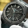 Super Clone Audemars Piguet Royal Oak 41mm Steel Bracelet Carbon — on leather display