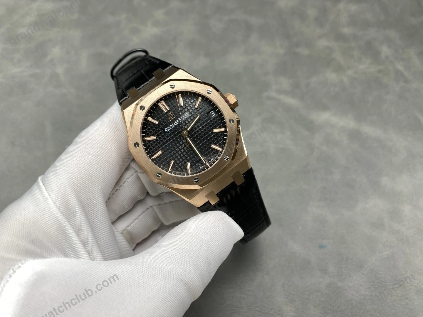 Super Clone Audemars Piguet Royal Oak 15500OR Rose Gold 41mm Black Dial — view 9