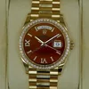 Super Clone Rolex Day-Date Carnelian Dial 128348RBR 36 mm β dial close-up