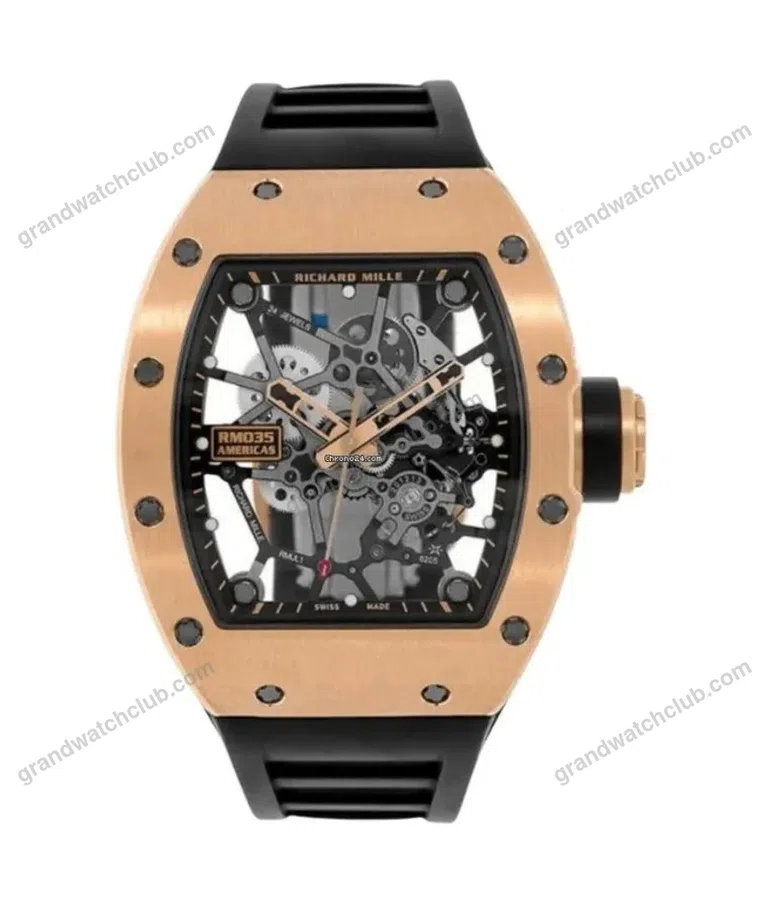 Super Clone Richard Mille RM 35 Richard Mille Americas Rose Gold Toro Limited Edition