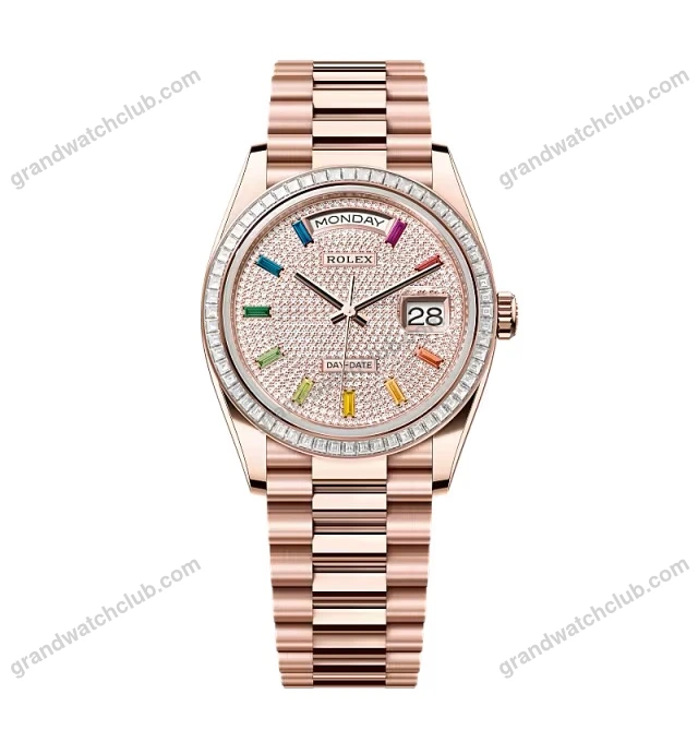 Super Clone Rolex Day-Date Diamond-Paved Dial 128395tbr-0008 36 mm