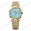 Super Clone Rolex Day-Date Turquoise Diamond Dial 128238-0071 36 mm