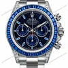 Super Clone Rolex Cosmograph Daytona Blue Sapphire Diamond Bezel Black Dial 116520 – Swiss SuperClone