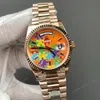 Super Clone Rolex Day-Date 36 Puzzle Dial Everose Gold 128235 President – Swiss SuperClone - photo 3