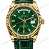 Super Clone Rolex Day-Date 36 Green Dial 118138 Leather Strap – Swiss SuperClone