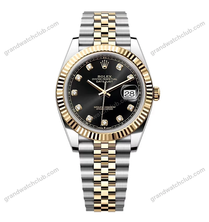 Super Clone Rolex Datejust Black Diamond Dial 126333-0006 41 mm