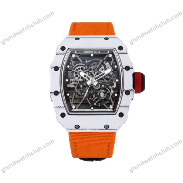 Super Clone Richard Mille RM 35-01 Richard Mille Rafa Cacbon NTPT Orange Strap 42mm