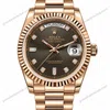 Super Clone Rolex Day-Date 40 Everose Gold Slate Diamond Dial 228235 President – Swiss SuperClone